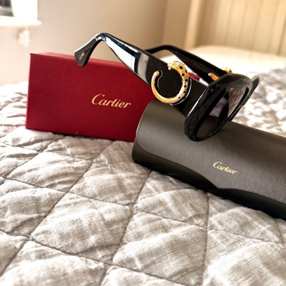 Cartier Panther Black Sunglasses - Picture 1 of 6